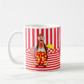 Mok van de rode streep met clown Popcorn (Links)