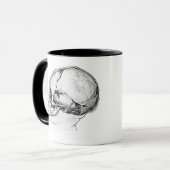 mok van de schedel van het kind en de schedel van (Voorkant links)