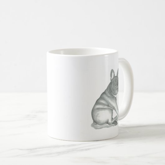 Mok van de schetsen van de Franse hond (Voorkant rechts)