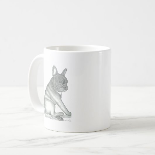Mok van de schetsen van de Franse hond (Voorkant links)