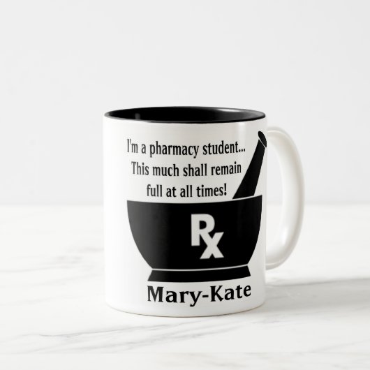 Mok van de Student Farmacie - Gepersonaliseerd (Voorkant rechts)