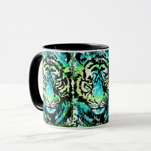 Mok van de Tijger - Kleurrijke tijger - Oogstbeker (Voorkant links)