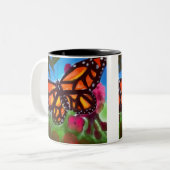 Mok van de tuin van de vlinder 11oz (wit/zwart) (Voorkant links)