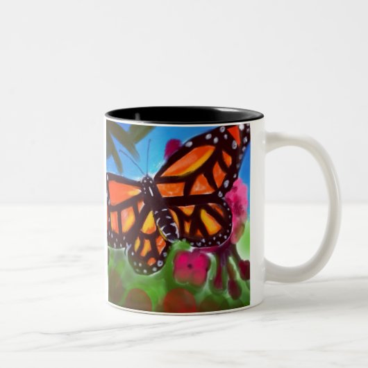 Mok van de tuin van de vlinder 11oz (wit/zwart) (Rechts)