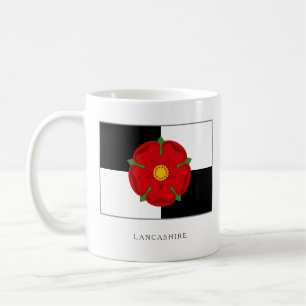 Mok van de vlag van Lancashire - Roos op kwarters