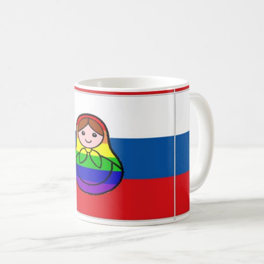 Mok van de vlag van Rainbow Matryoshka (Voorkant rechts)