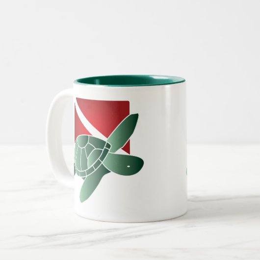 Mok van de vlag van Turtle Dive (Voorkant links)