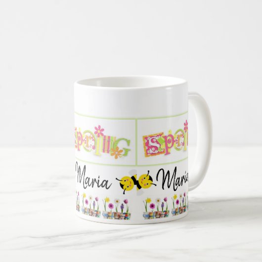 Mok van de voorjaars-Floral-Bumblebee (Voorkant rechts)