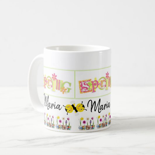 Mok van de voorjaars-Floral-Bumblebee (Voorkant links)