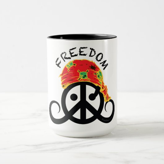 Mok van de vrijheid (ringer); piratenbandana; ) (Midden)