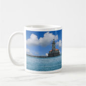 Mok van de vuurtoren van Chicago Painterly Coffee (Links)