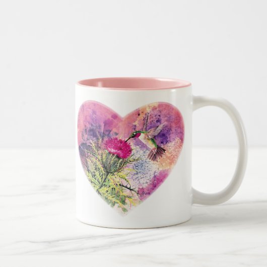 Mok van de Waterverf van de Valentijn van Hummingb (Rechts)