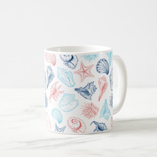 Mok van de waterverf van de zeeschol van de kust (Voorkant rechts)