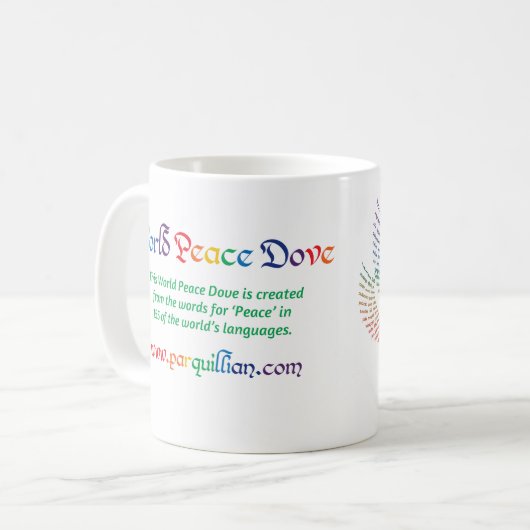 Mok van de wereldvredesduif (Voorkant links)