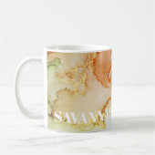 Mok van de zogenaamde Coral Green Alcohol Ink Coff (Links)