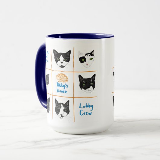 Mok van de zwarte en witte lobby (Voorkant links)