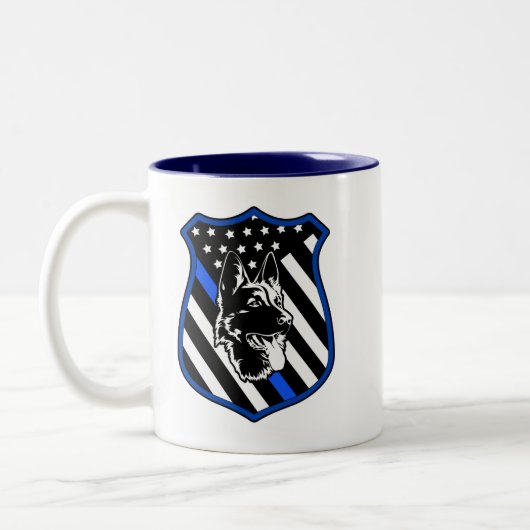 Mok van Dog Badge van politie (Links)