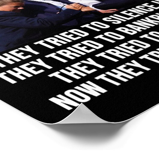 Mok van Donald Trump neergeschoten - Nooit overgev Poster (Hoek)