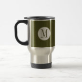 Mok van één enkel monogram olijven Pinstripe (Links)