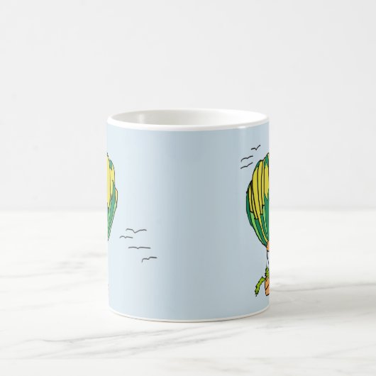 mok van een hete luchtballon met kat en hond (Center)