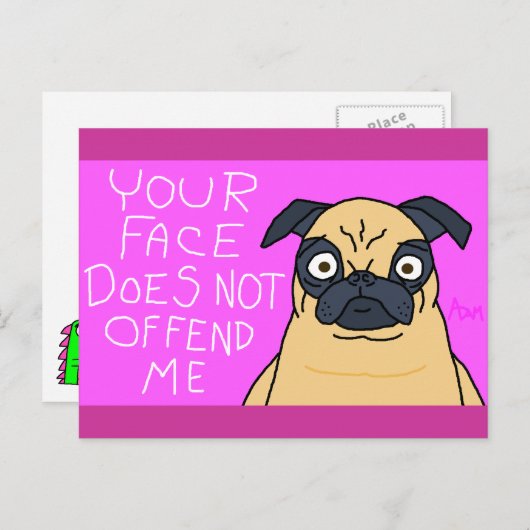 Mok van een Pug-Briefkaart Briefkaart (Voorkant / Achterkant)