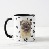 Mok van Fawn Pug Dog Pawprint (Links)