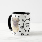 Mok van Fawn Pug Dog Pawprint (Voorkant links)