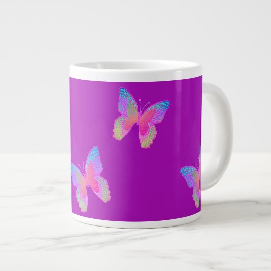 Mok van flutter-Byes koffie (paars) (Voorkant rechts)