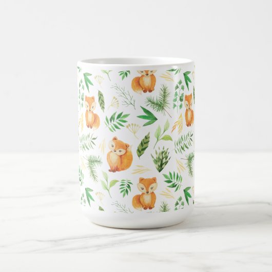 Mok van foxes en bladeren van Waterverf | (Center)