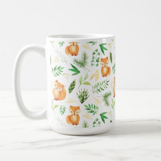 Mok van foxes en bladeren van Waterverf | (Links)
