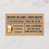 Mok van Frothy Beer | Natuurlijke bruine achtergro Visitekaartje (Achterkant)