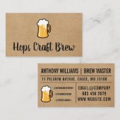 Mok van Frothy Beer | Natuurlijke bruine achtergro Visitekaartje (Voorkant / Achterkant)
