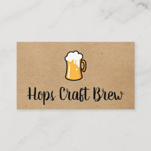 Mok van Frothy Beer   Natuurlijke bruine achtergro Visitekaartje