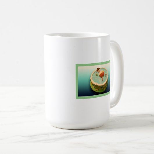 Mok van gekramde letters met poolman (Voorkant rechts)