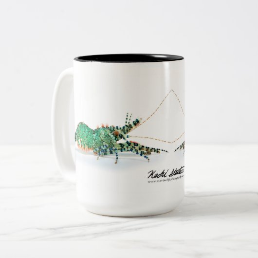 Mok van gemarmerde garnalen (Voorkant links)