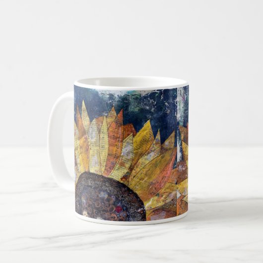 Mok van gemengde zonnebloemen (Voorkant links)