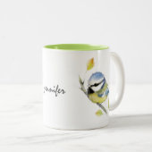 Mok van gepersonaliseerde blauw-vogelgriep (Voorkant rechts)