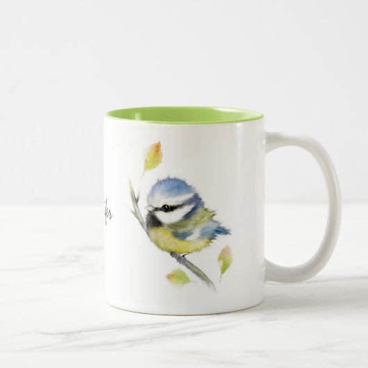 Mok van gepersonaliseerde blauw-vogelgriep (Rechts)