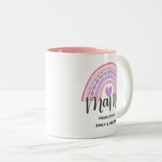 Mok van gepersonaliseerde regenboogmama Moederdag (Voorkant rechts)