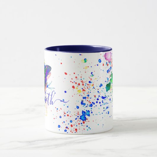 Mok van gepersonaliseerde vlinderspaar (Midden)