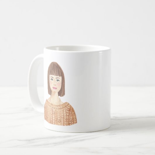 Mok van gepersonaliseerde Waterverf Afbeelding (Voorkant links)