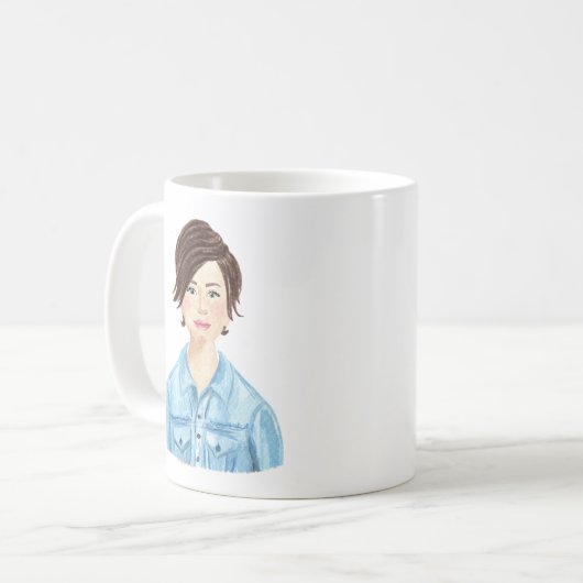 Mok van gepersonaliseerde Waterverf Afbeelding (Voorkant links)