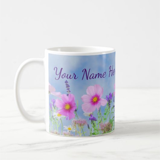 Mok van gepersonaliseerde wilde bloemen koffie (Links)