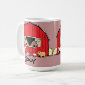 Mok van gepersonaliseerde zuigerstang en dieren (Voorkant links)