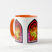 Mok van gestamineerd glas Phoenix (Voorkant links)