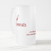 Mok van glas, bevroren - Crimson Lettering (Voorkant links)