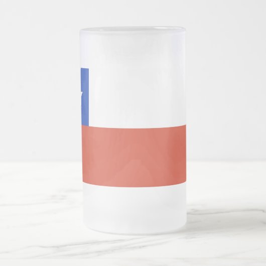 Mok van glas, bevroren, met Chileense vlag (Center)