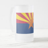 Mok van glas, bevroren, met vlag van Arizona, Vere (Voorkant links)
