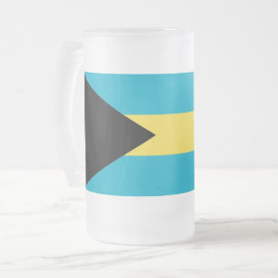 Mok van glas, bevroren, met vlag van Bahama's