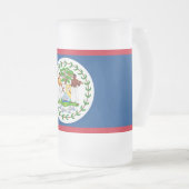 Mok van glas, bevroren, met vlag van Belize (Voorkant rechts)